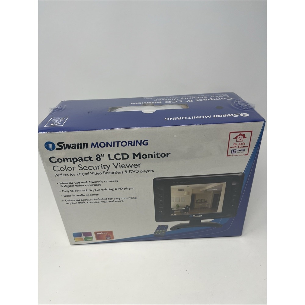 Swann Monitoring Compact 8" LCD Monitor Color Security‎ Viewer NEW SEALED